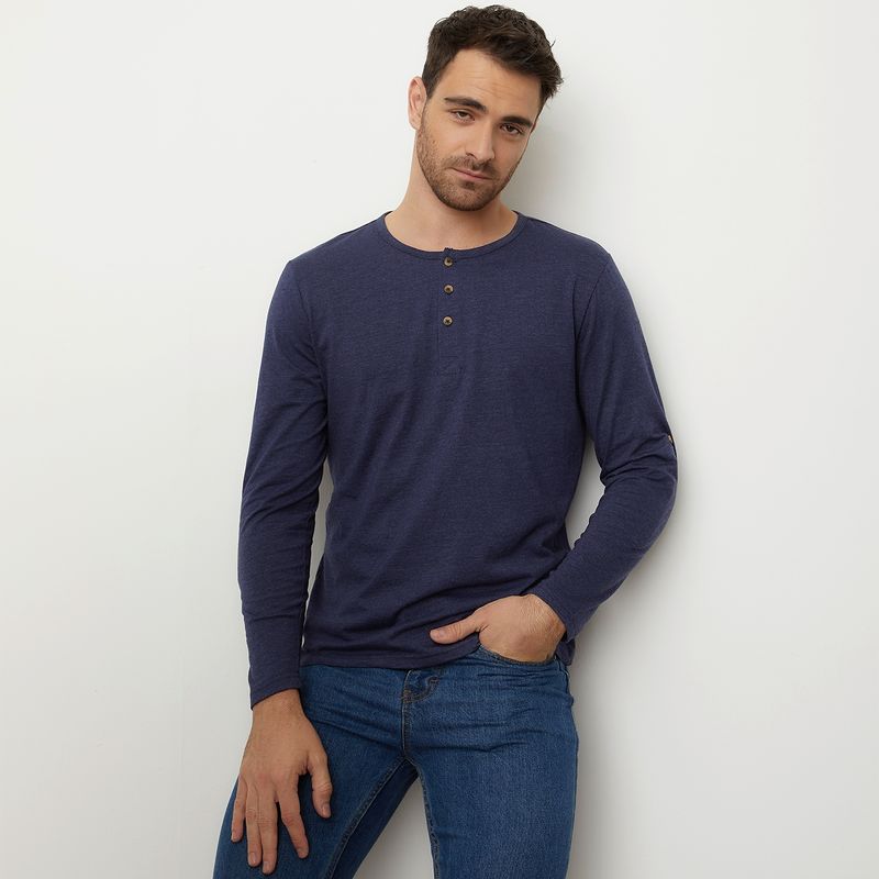 NEWPORT - Polera Manga Larga Algodón Hombre Newport