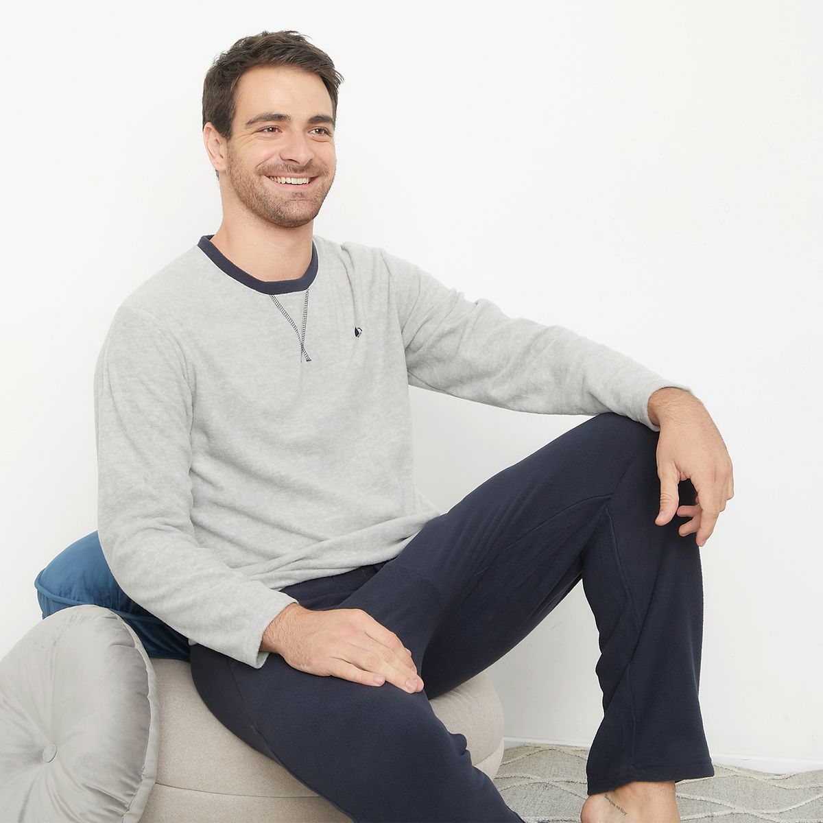 NEWPORT - Conjunto Pijama De Polar Largo Hombre Newport
