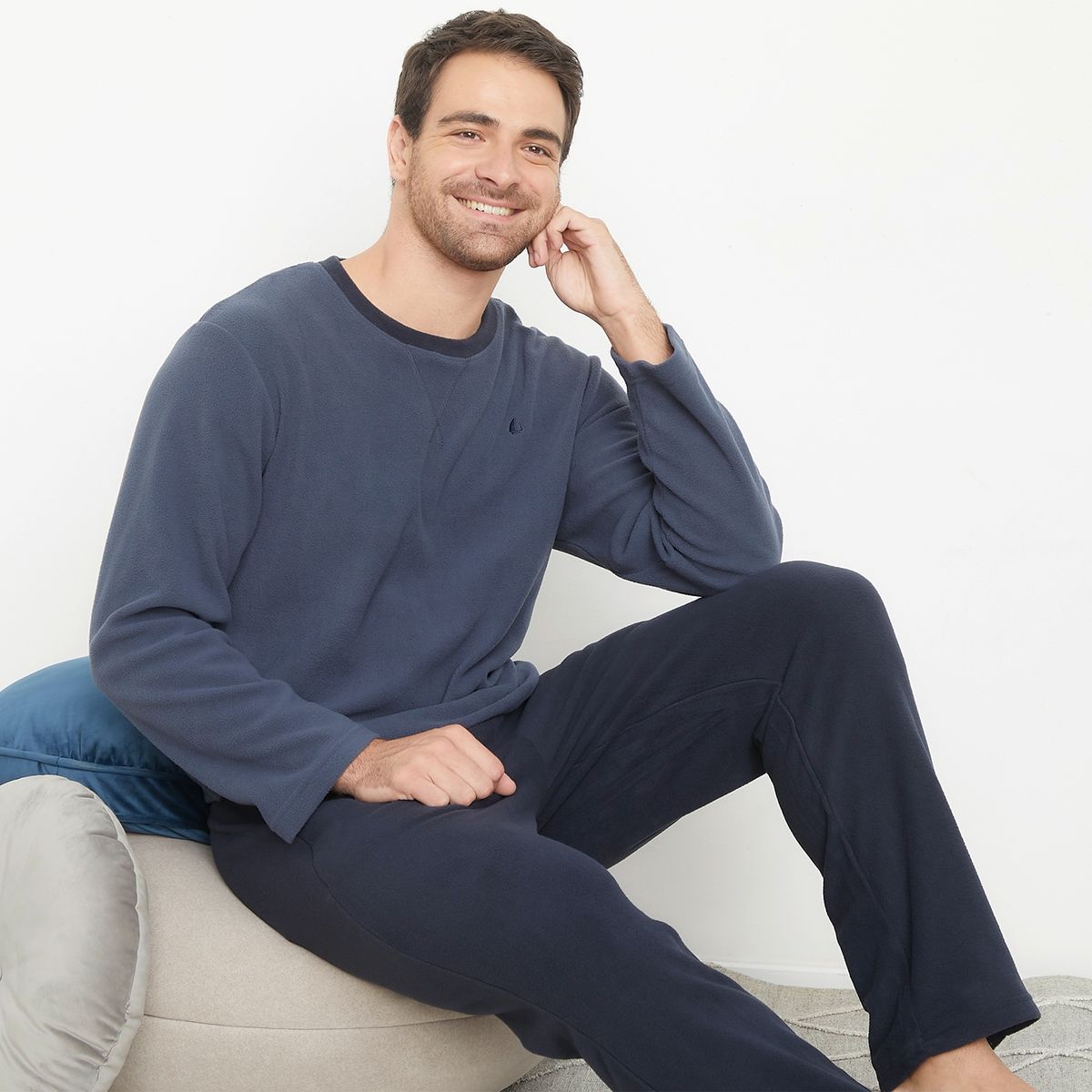 NEWPORT - Conjunto Pijama De Polar Largo Hombre Newport