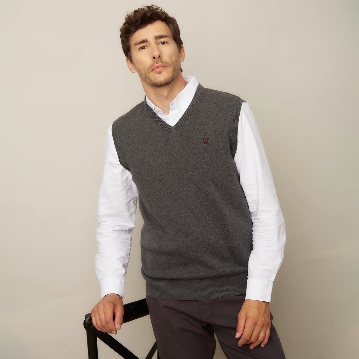 CHRISTIAN LACROIX - Sweater Sin Mangas Liso Relax Hombre Christian Lacroix