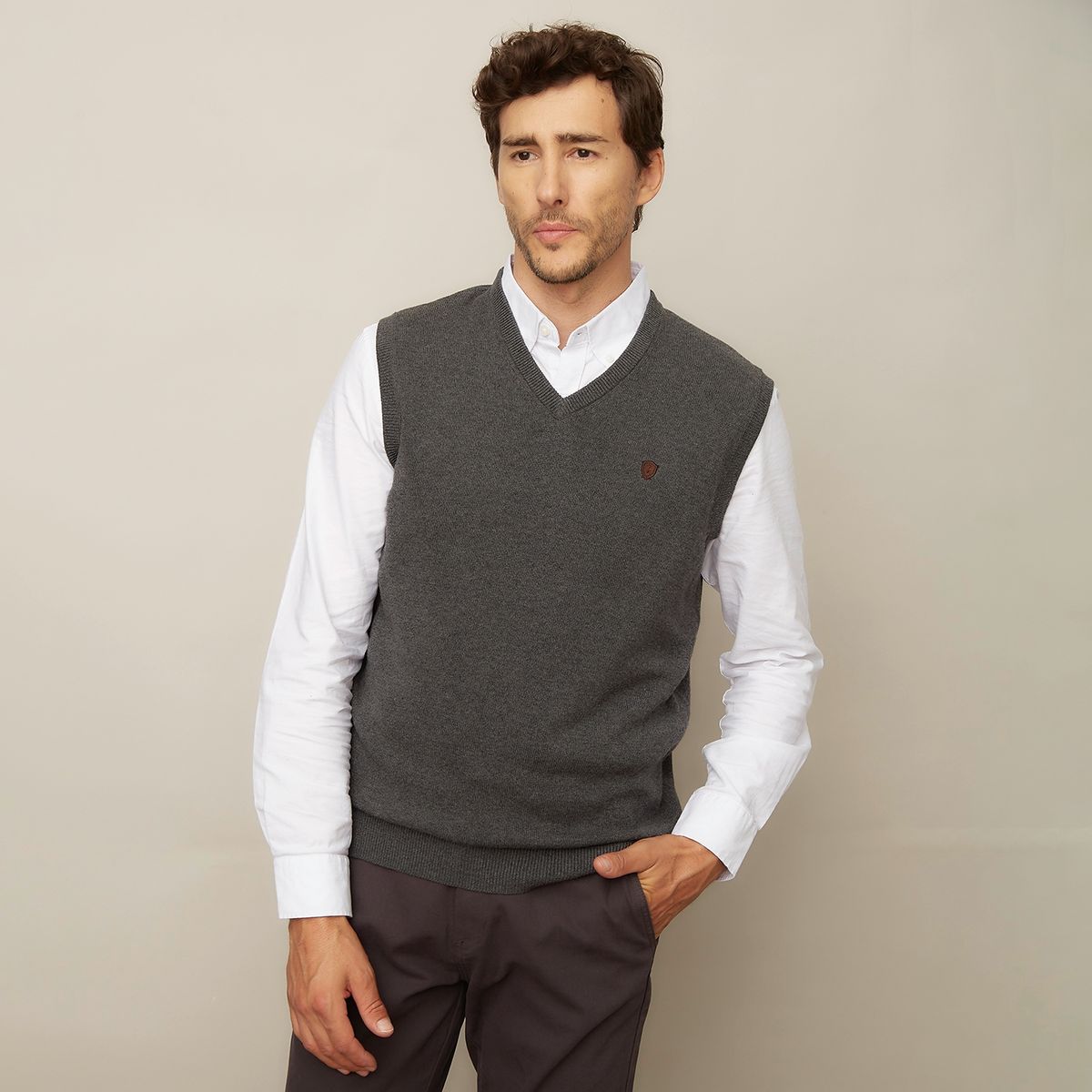 CHRISTIAN LACROIX - Sweater Sin Mangas Liso Relax Hombre Christian Lacroix