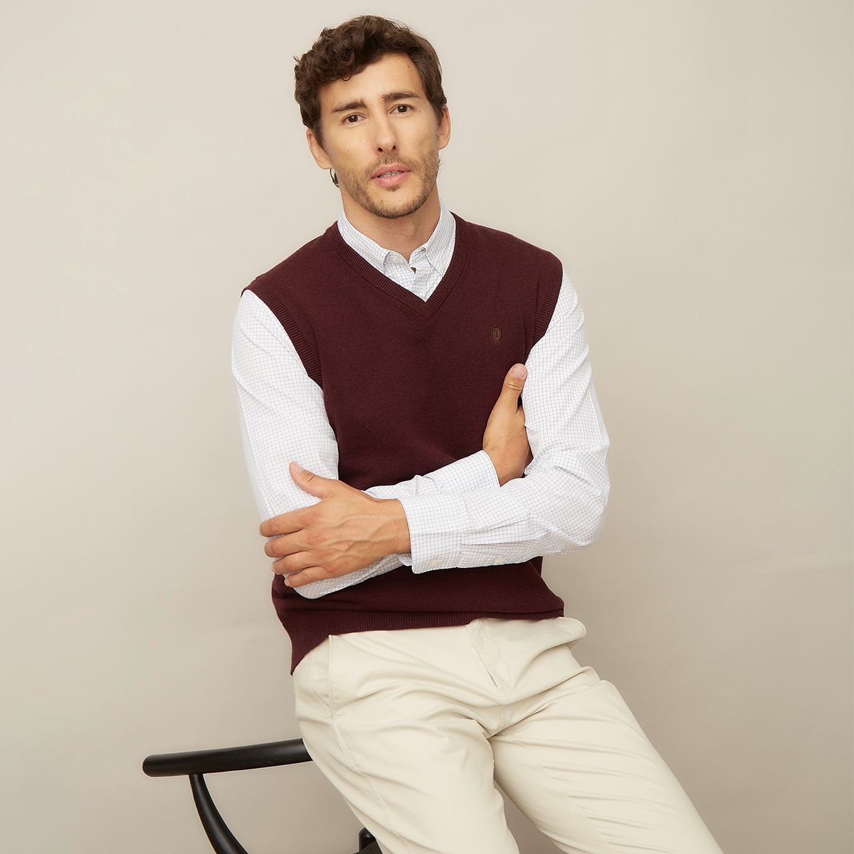 CHRISTIAN LACROIX - Sweater Sin Mangas Liso Relax Hombre Christian Lacroix