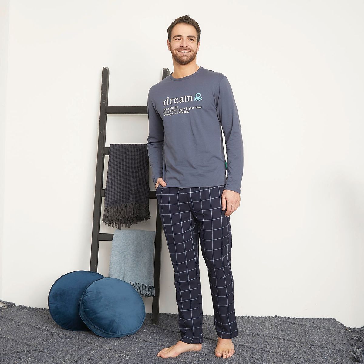 BENETTON - Pijama Largo Algodón Hombre Benetton