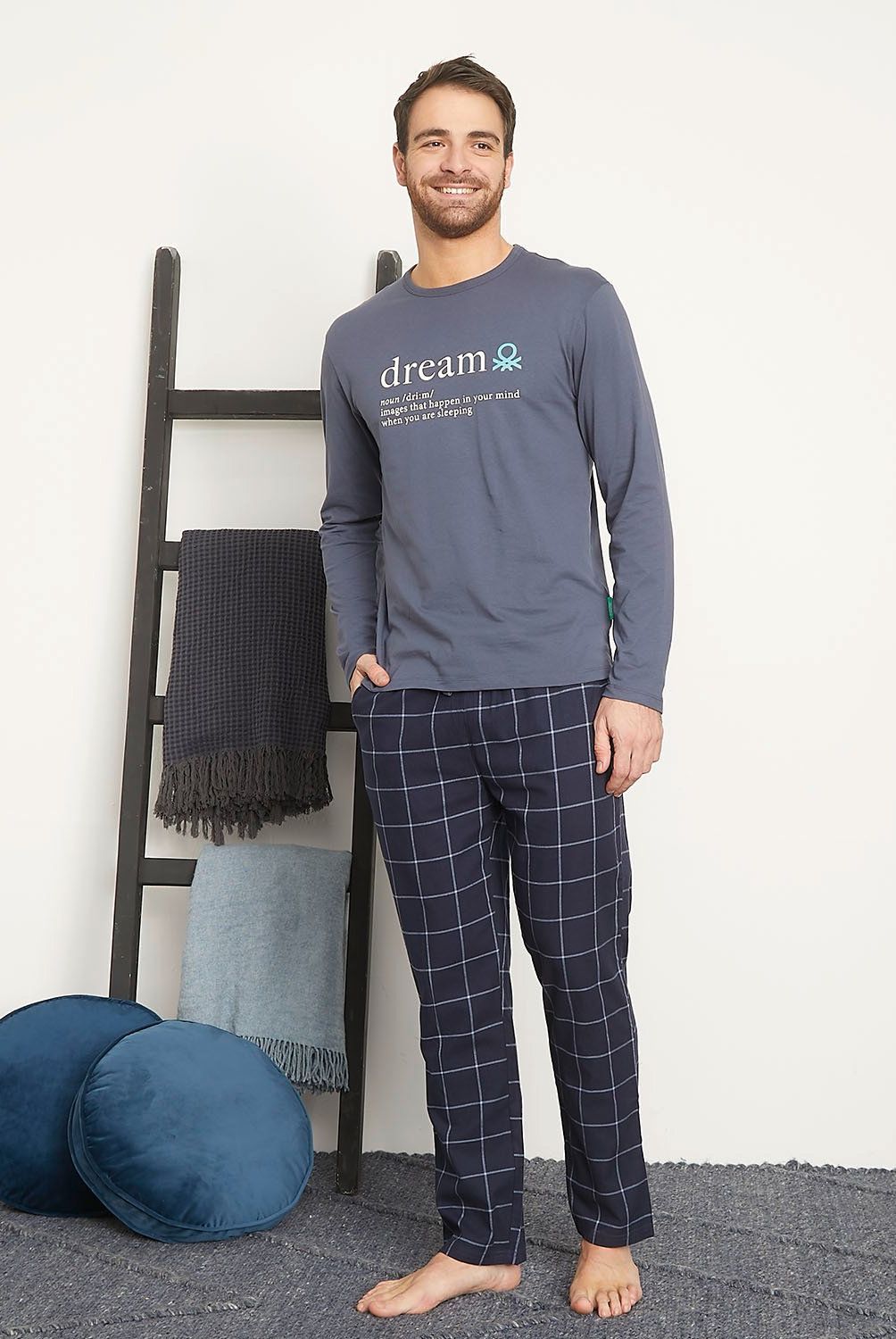 BENETTON - Pijama Largo Algodón Hombre Benetton