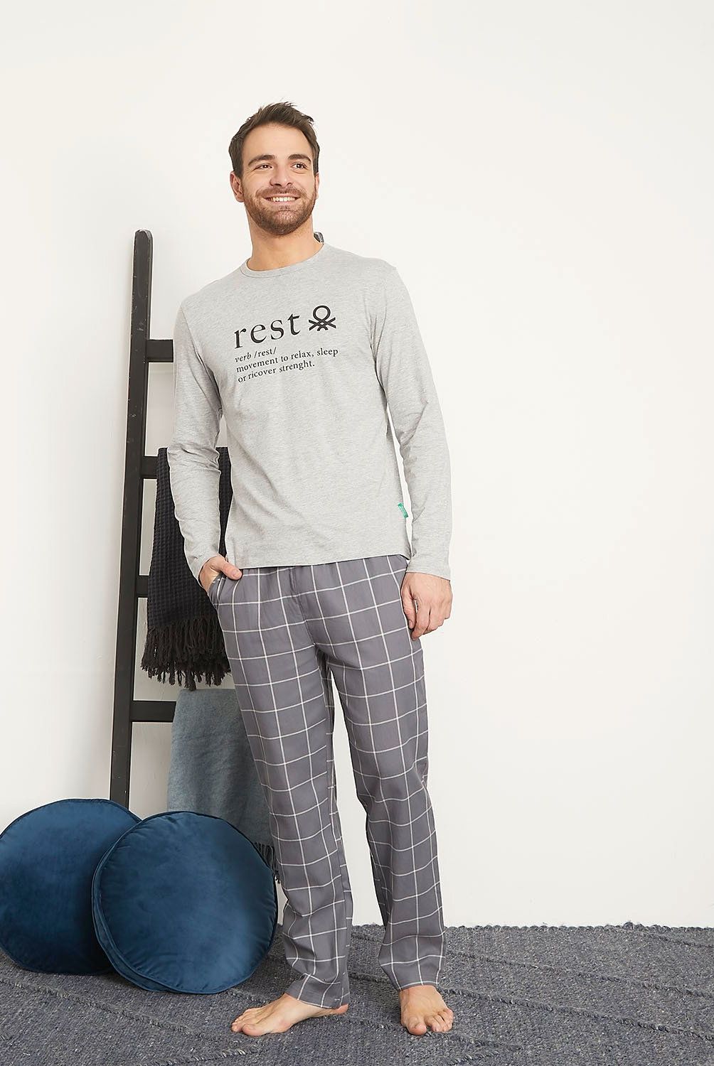 BENETTON - Pijama Largo Algodón Hombre Benetton