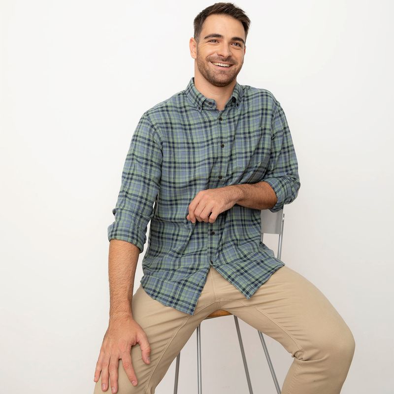 NEWPORT - Camisa Sport Manga Larga Hombre Newport
