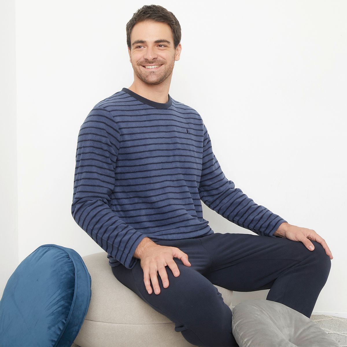 NEWPORT - Conjunto Pijama De Polar Largo Hombre Newport