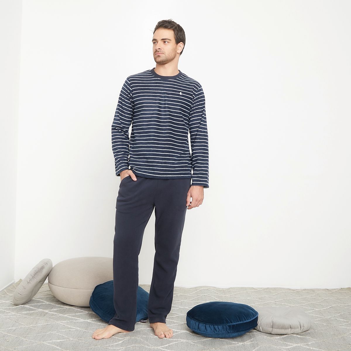NEWPORT - Conjunto Pijama De Polar Largo Hombre Newport