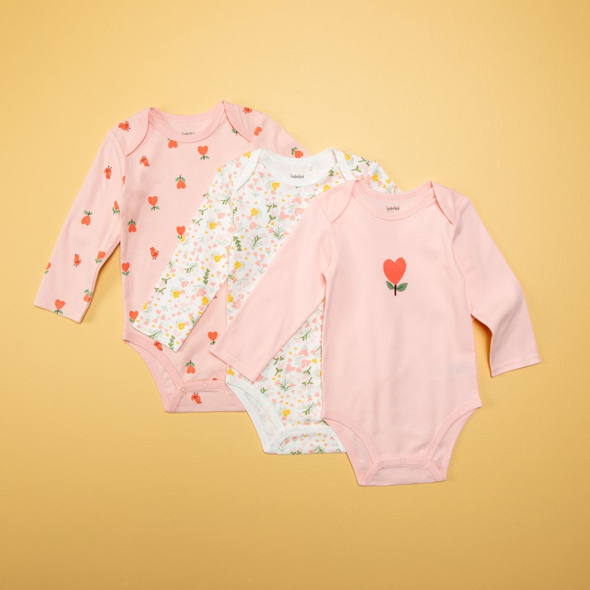 YAMP - Body Bebé Niña Pack De 3 Unidades Algodón Yamp