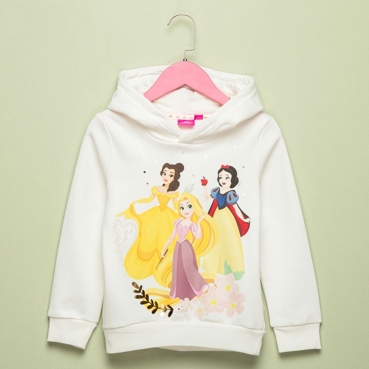 PRINCESAS - Polerón Niña Algodón Con Gorro Princesas