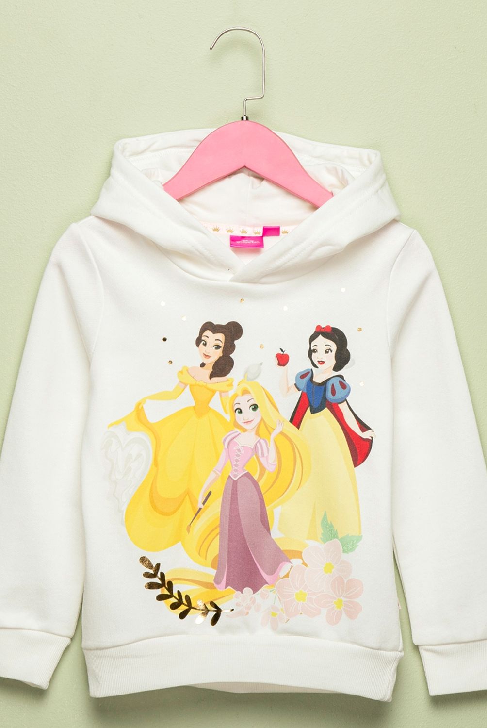 PRINCESAS - Polerón Niña Algodón Con Gorro Princesas