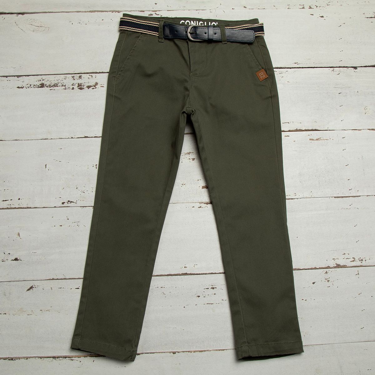 CONIGLIO - Pantalón Niño Algodón Con Cinturón Coniglio