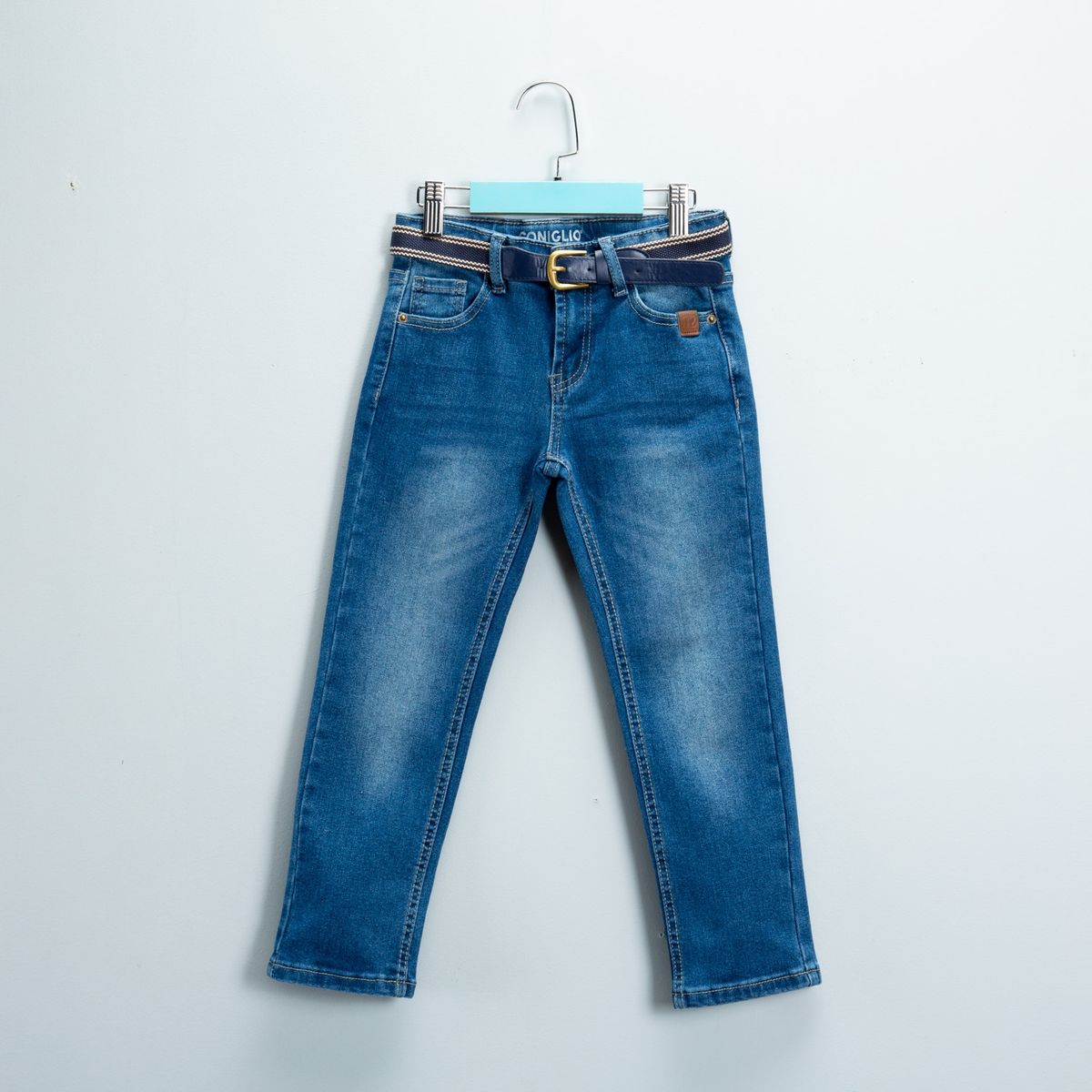 CONIGLIO - Jeans Niño Algodón Con Cinturón Coniglio