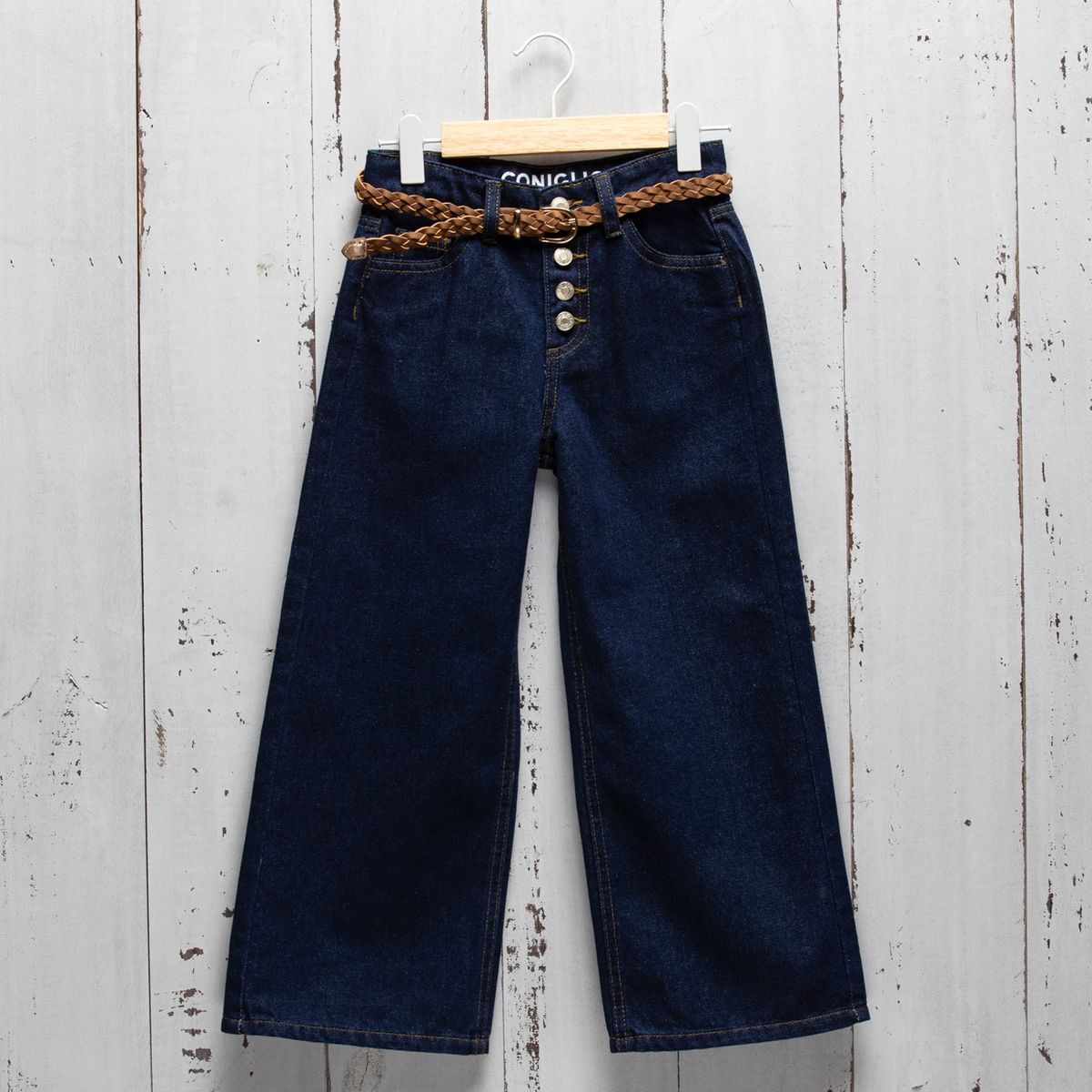 CONIGLIO - Jeans Niña Denim Con Cinturón Coniglio