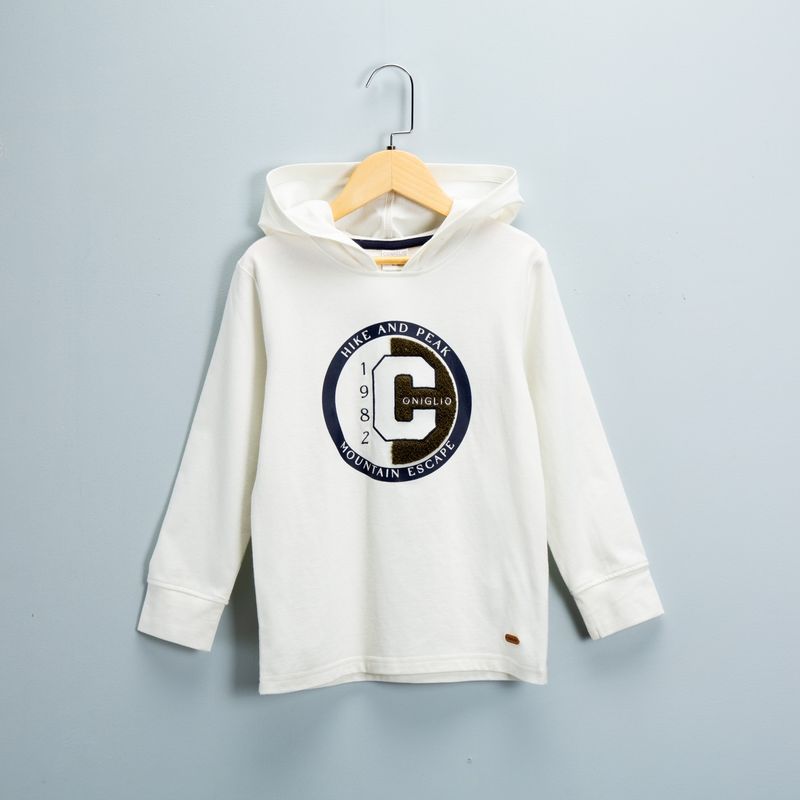 CONIGLIO - Polera Con Gorro Niño Algodón Coniglio