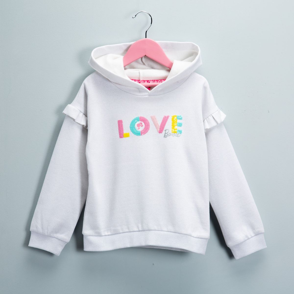 BARBIE - Polerón Niña Algodón Con Gorro Barbie