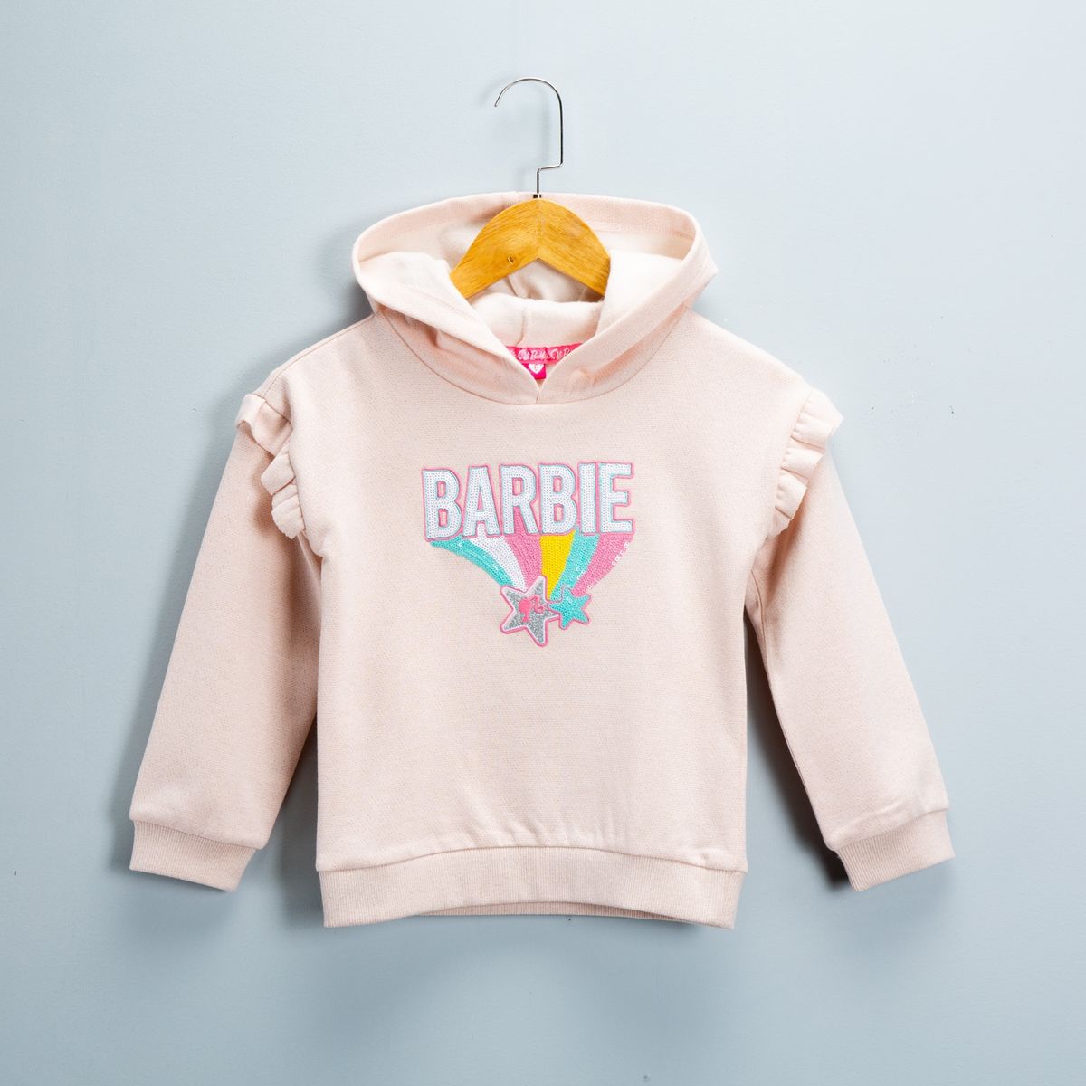 BARBIE - Polerón Niña Algodón Con Gorro Barbie