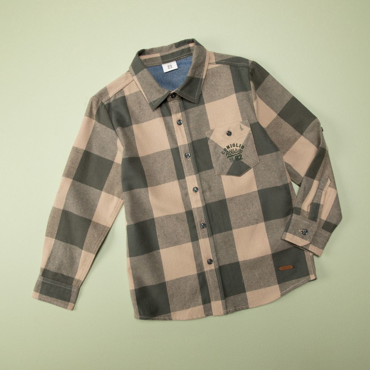 CONIGLIO - Camisa Niño Algodón Manga Remangable Coniglio