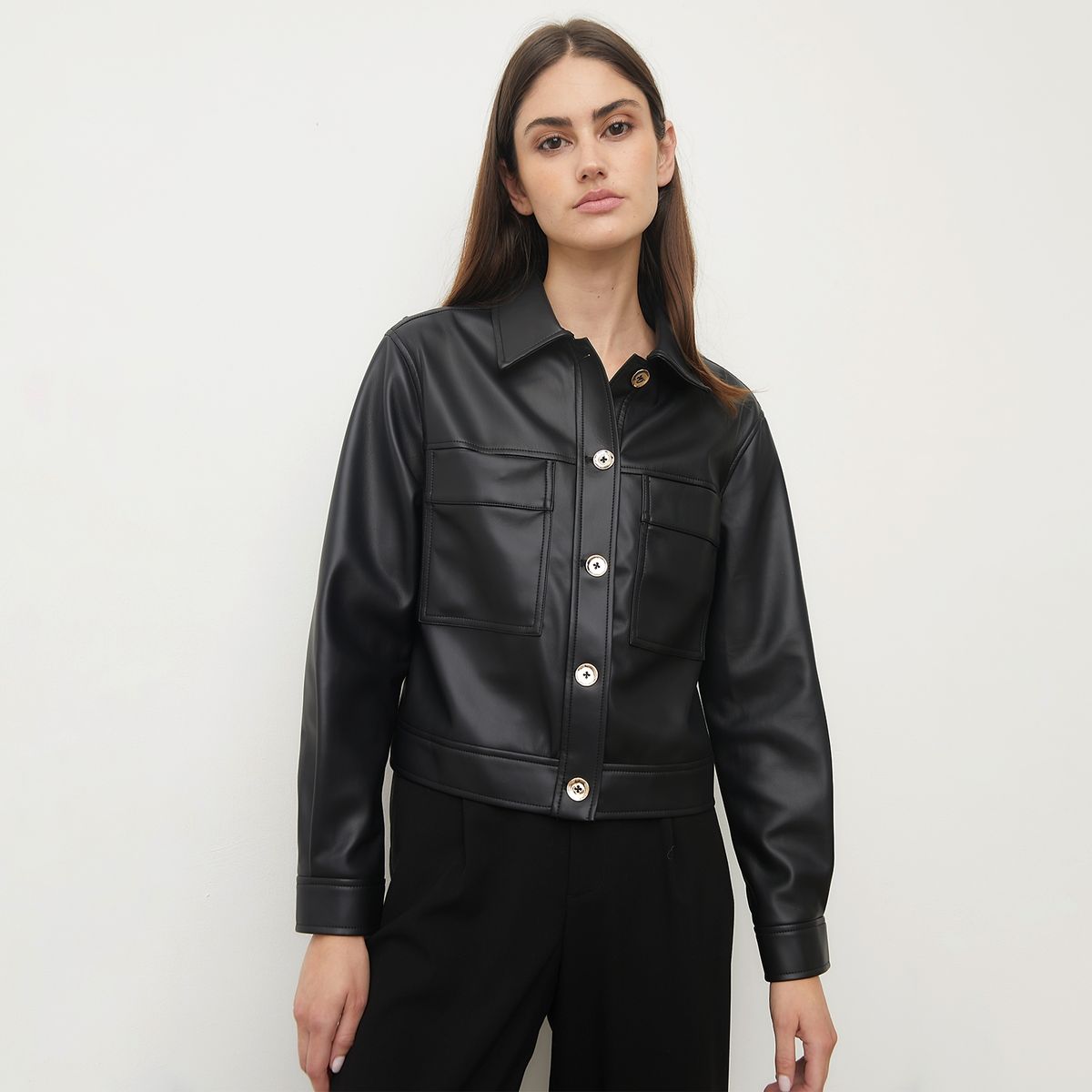 BASEMENT - Chaqueta Cuero Mujer Basement