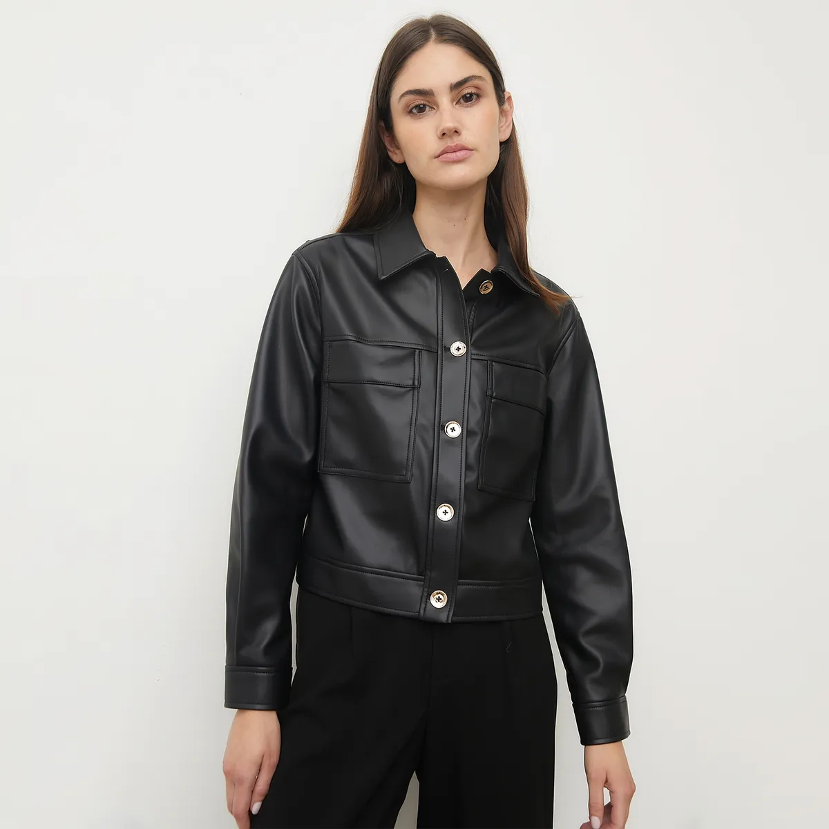 BASEMENT - Chaqueta Cuero Mujer Basement