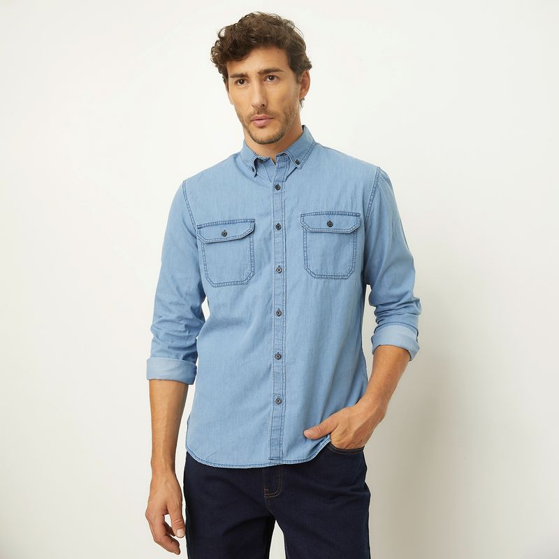 UNIVERSITY CLUB - Camisa Casual Manga Larga Algodón Regular Hombre University Club