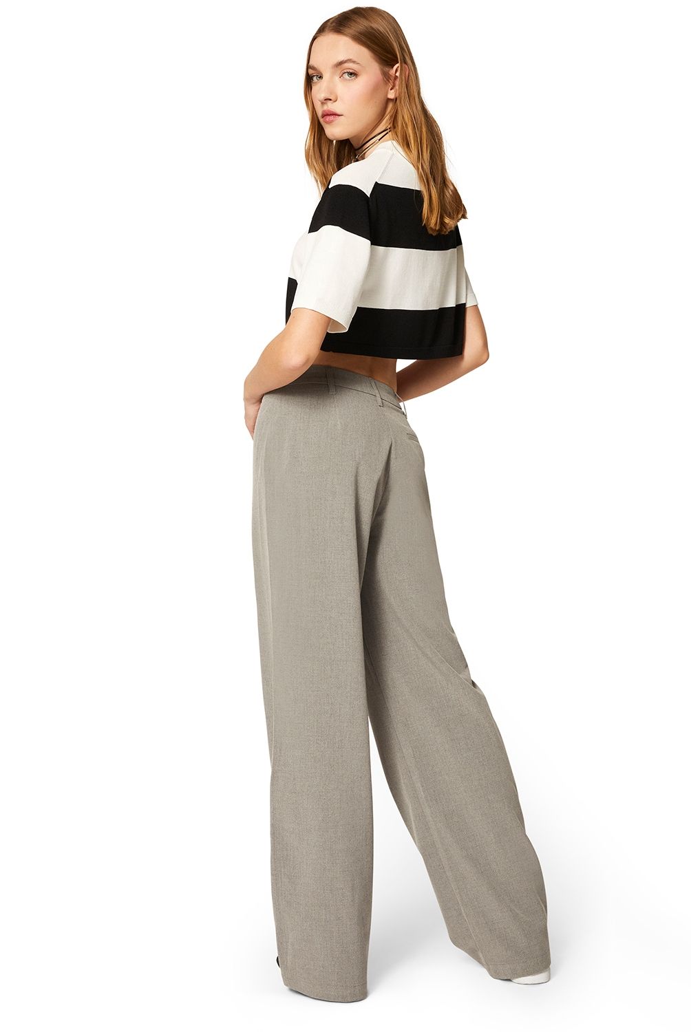SYBILLA - Pantalón Palazzo Tiro Medio Mujer Sybilla
