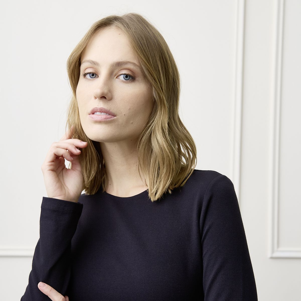 BASEMENT - Polera Manga Larga Algodón Mujer Basement