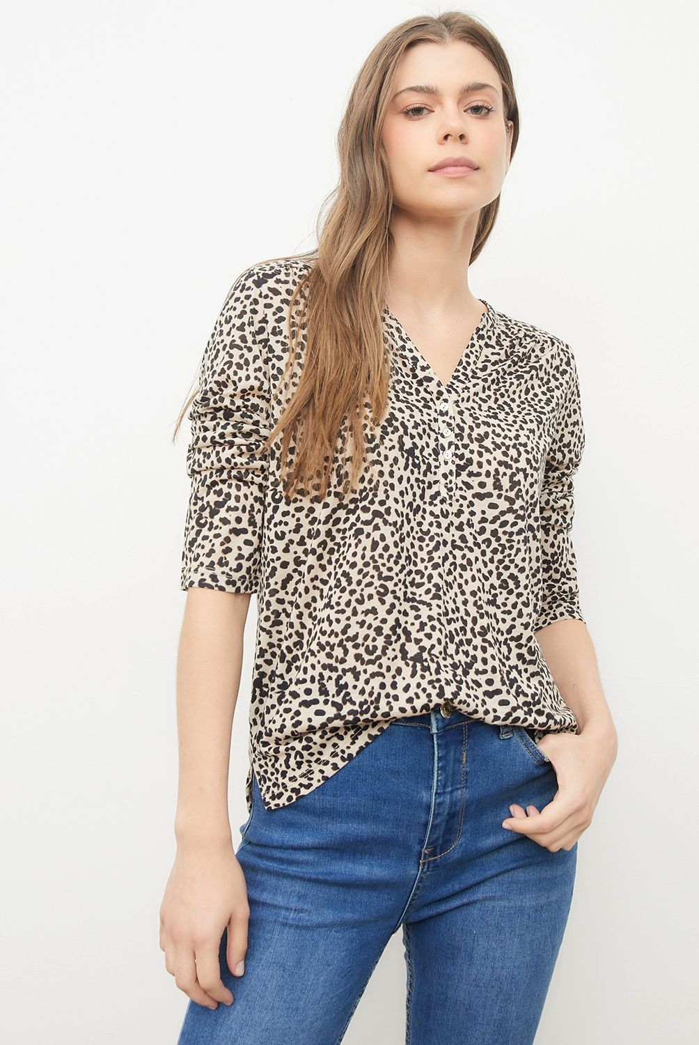 UNIVERSITY CLUB - Polera University Club Estampada Manga 3/4 Mujer
