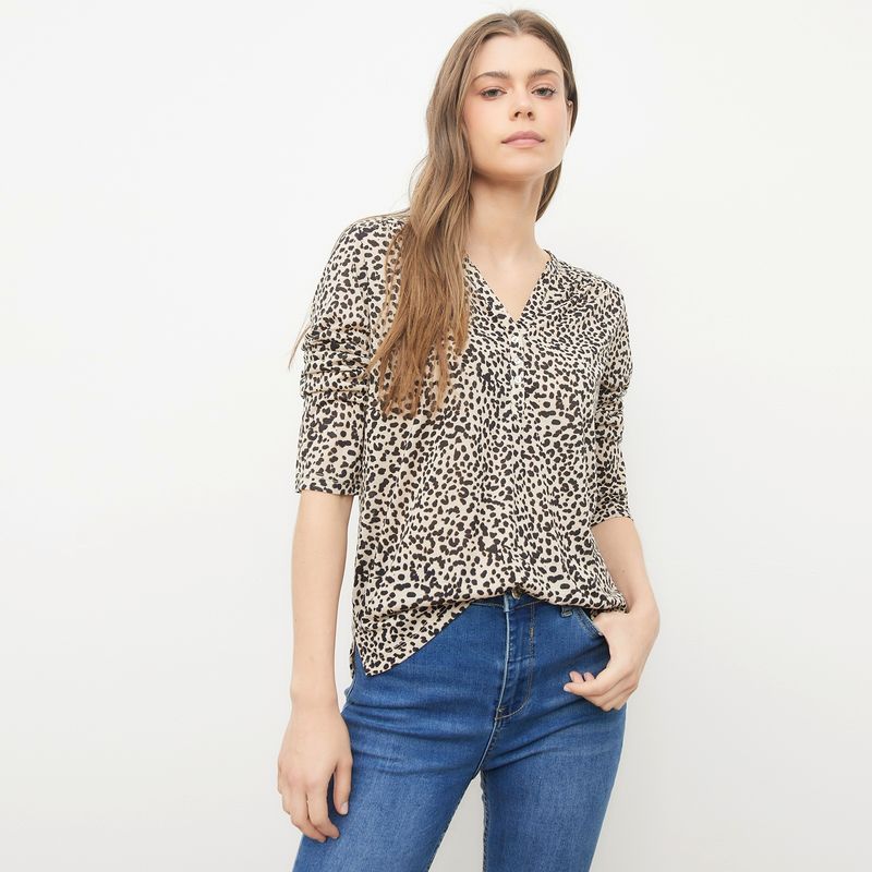 UNIVERSITY CLUB - Polera University Club Estampada Manga 3/4 Mujer