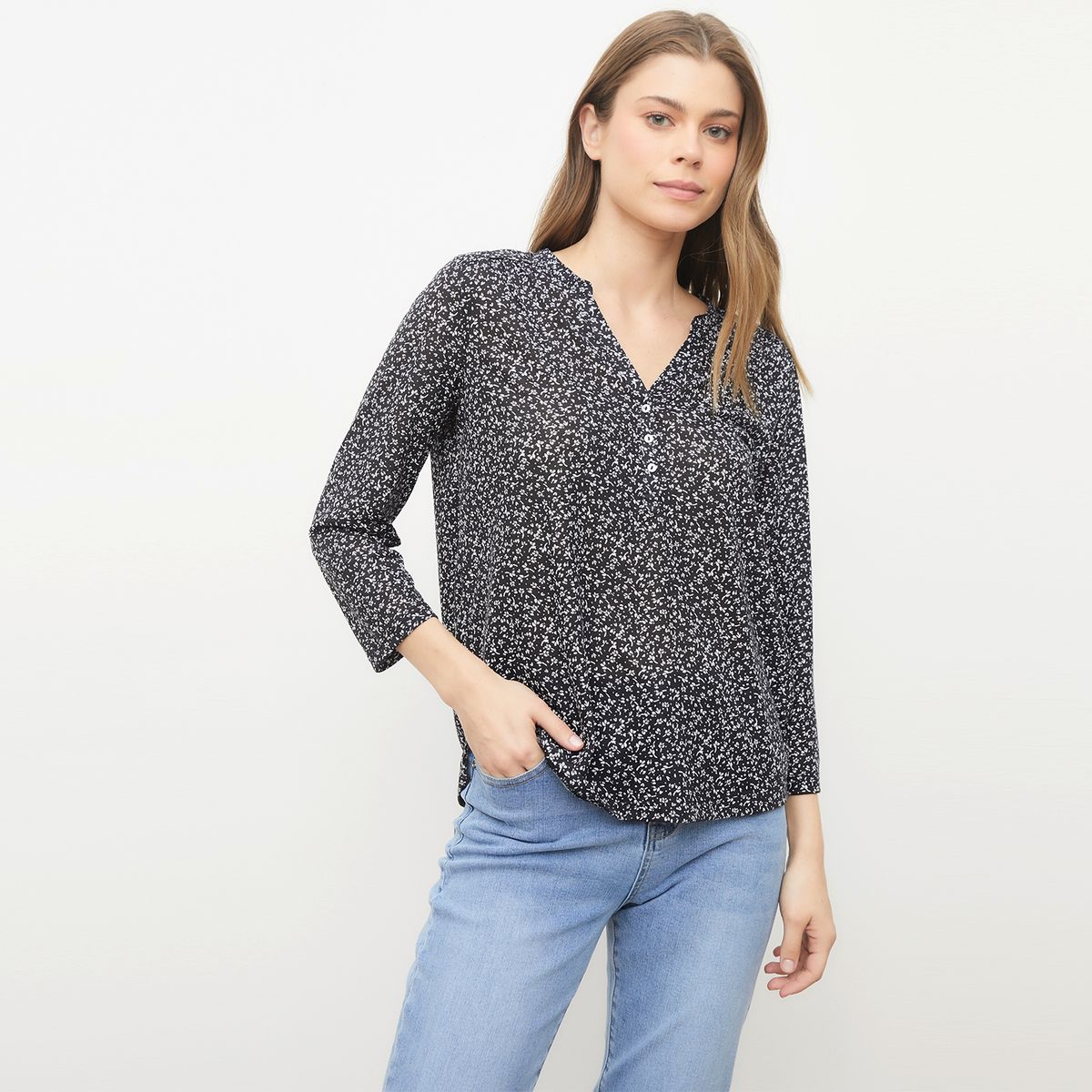 UNIVERSITY CLUB - Polera University Club Estampada Manga 3/4 Mujer