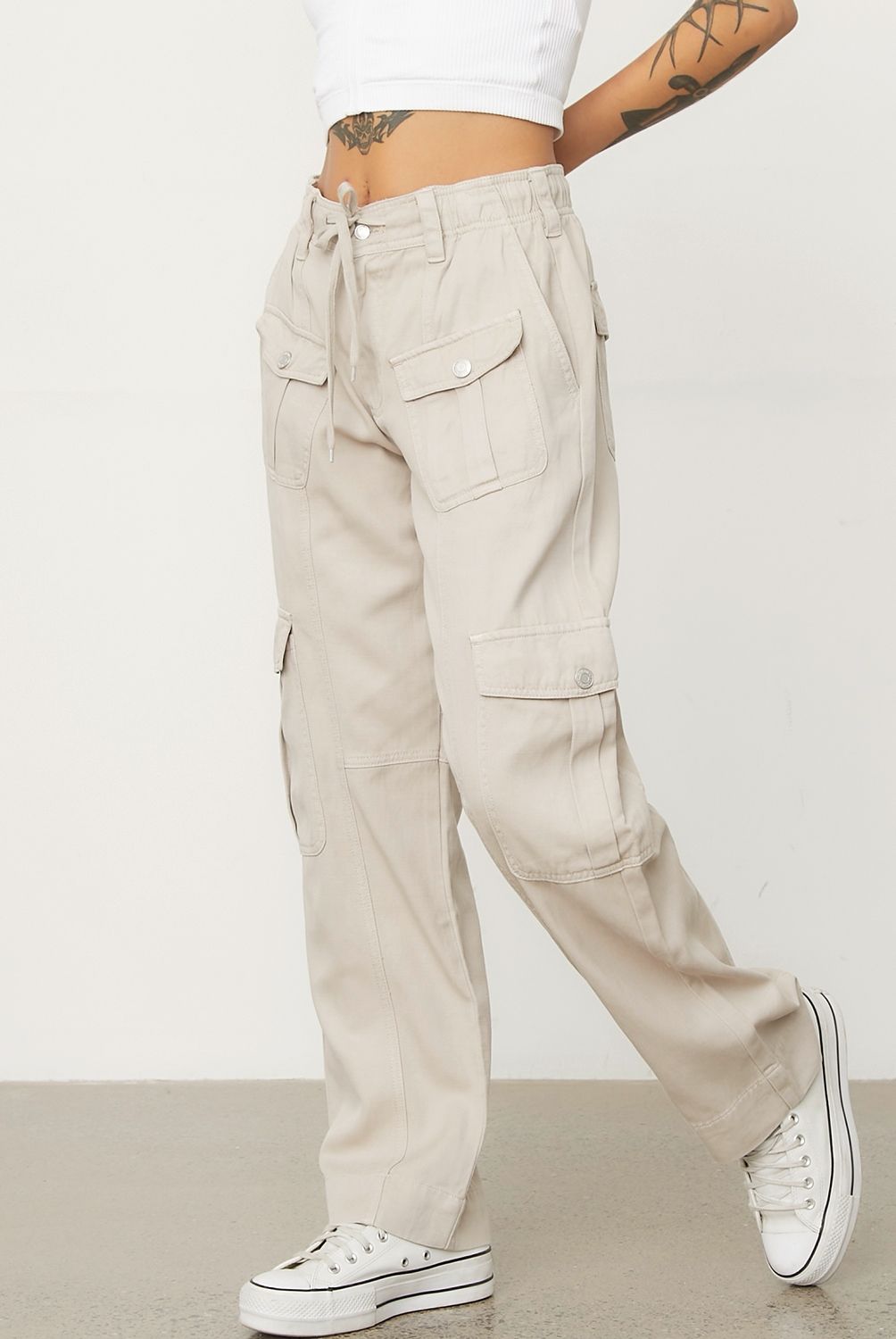AMERICANINO - Pantalón Cargo Tiro Medio Mujer Americanino