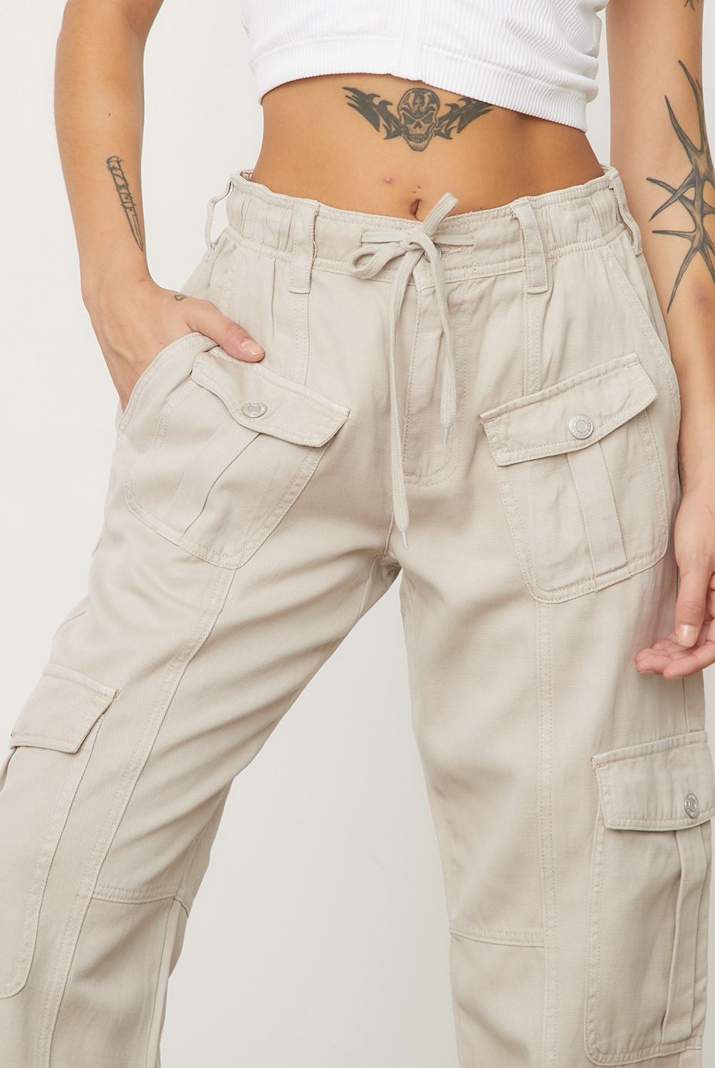 AMERICANINO - Pantalón Cargo Tiro Medio Mujer Americanino