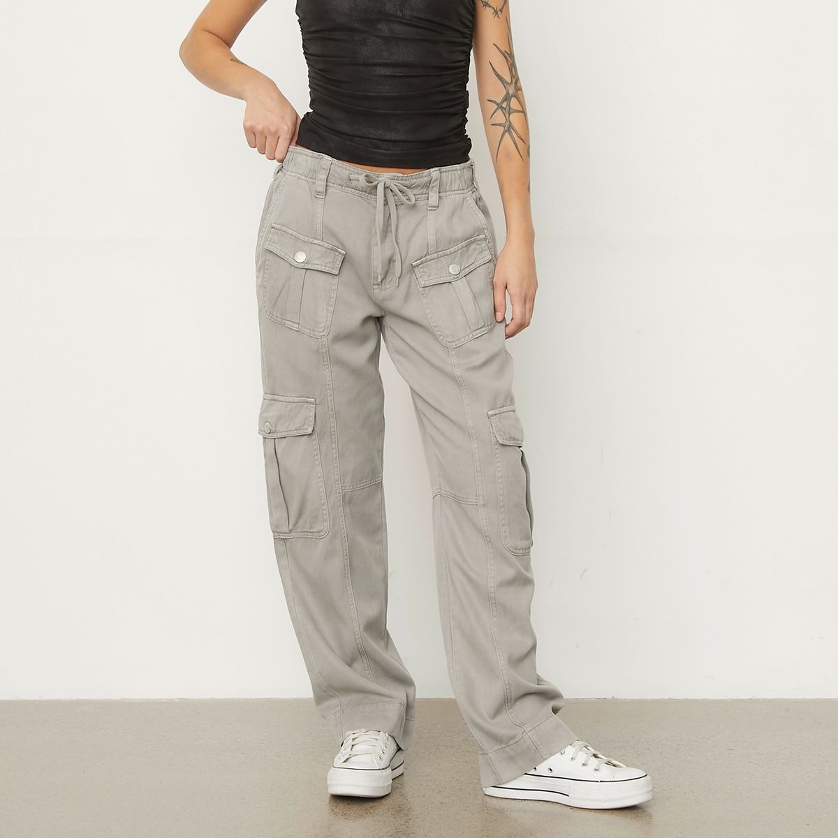 AMERICANINO - Pantalón Cargo Tiro Medio Mujer Americanino