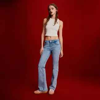 AMERICANINO - Jeans Flare Tiro Medio Mujer