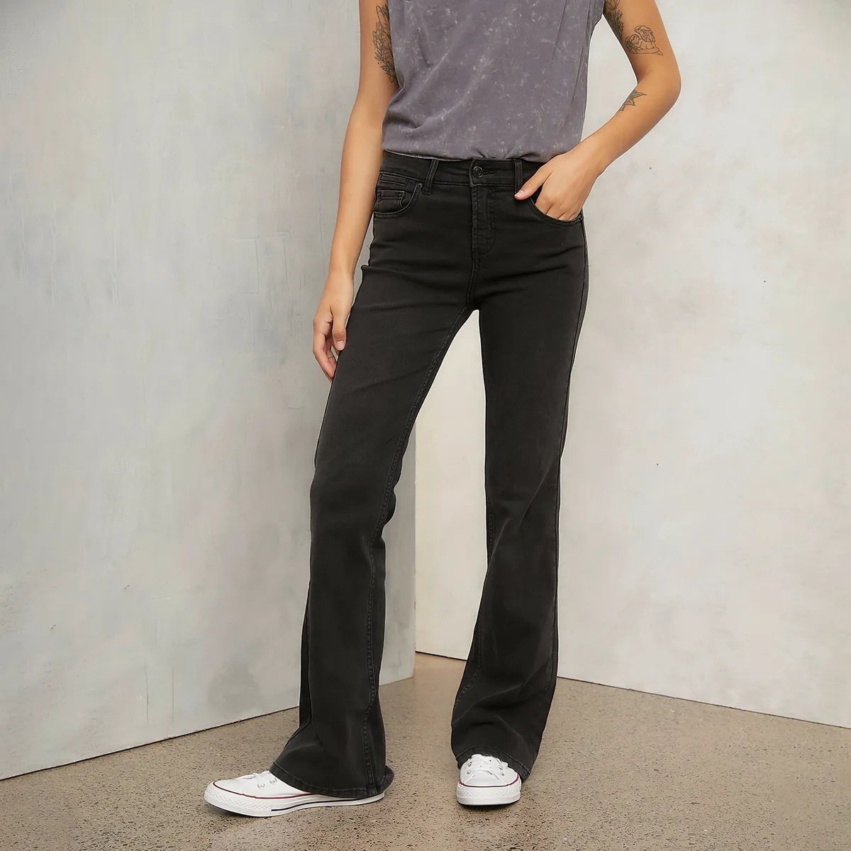 AMERICANINO - Jeans Flare Tiro Medio Americanino Mujer
