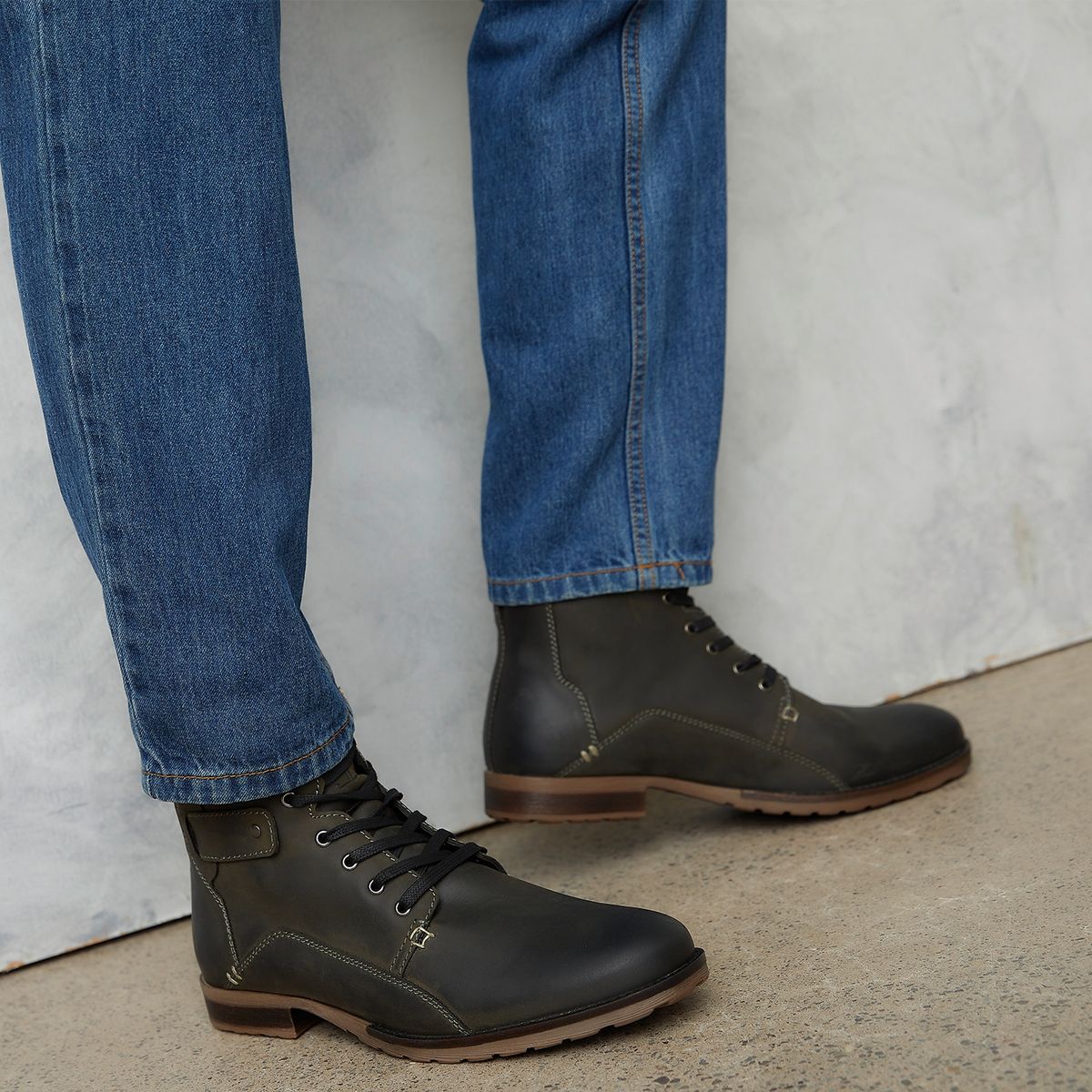 AMERICANINO - Botín Hombre Cuero Café Americanino