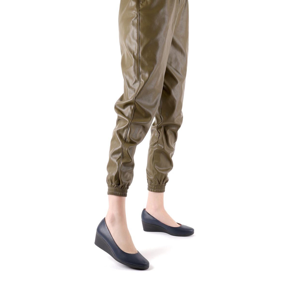 USAFLEX - Ballerina Mujer Cuero Azul Usaflex