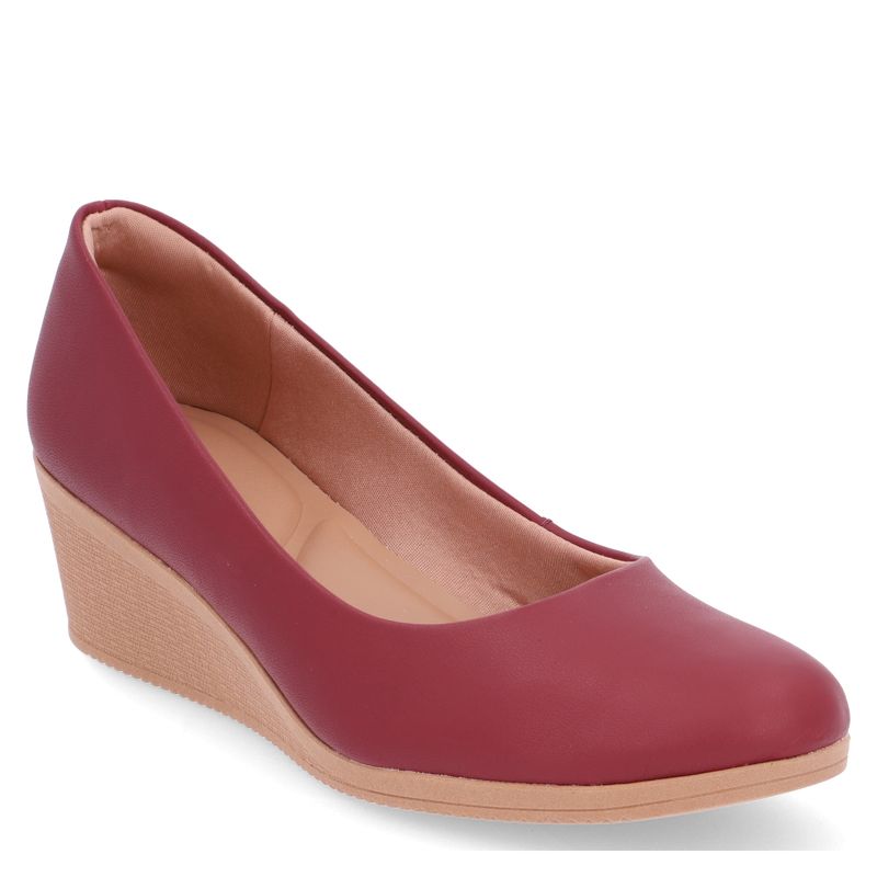 USAFLEX - Zapato Formal Mujer Cuero Rojo Usaflex