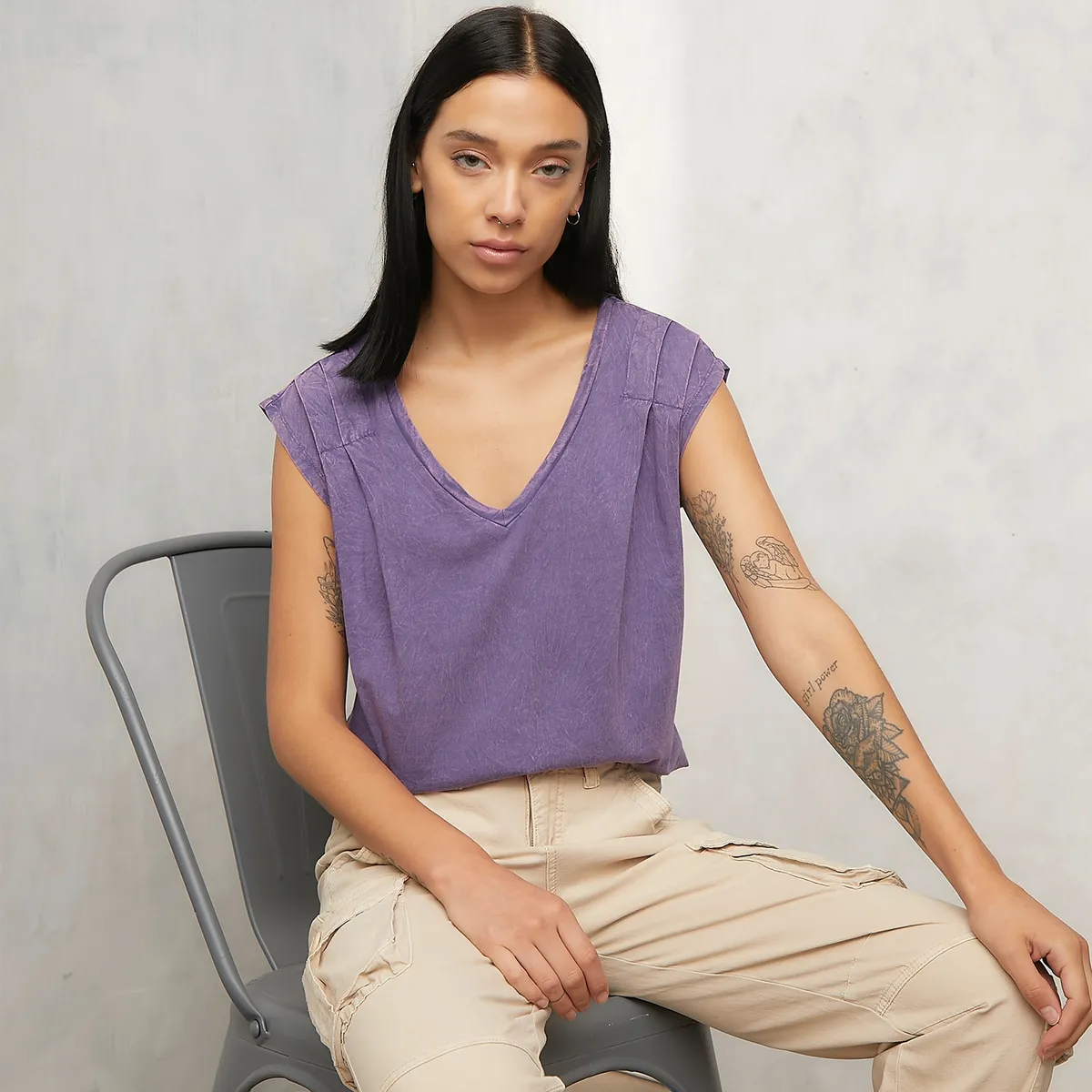 AMERICANINO - Polera Manga Corta Algodón Mujer Americanino