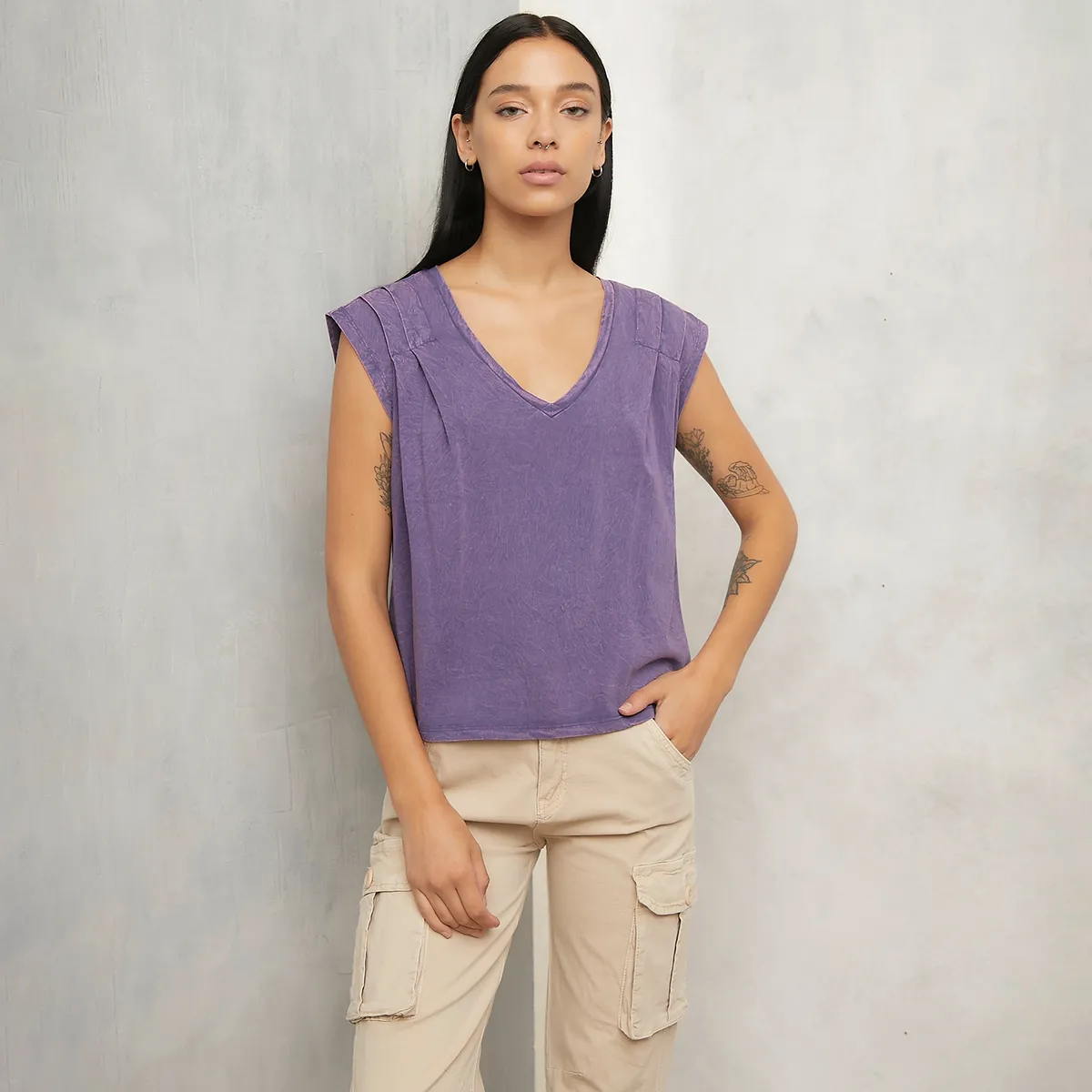 AMERICANINO - Polera Manga Corta Algodón Mujer Americanino