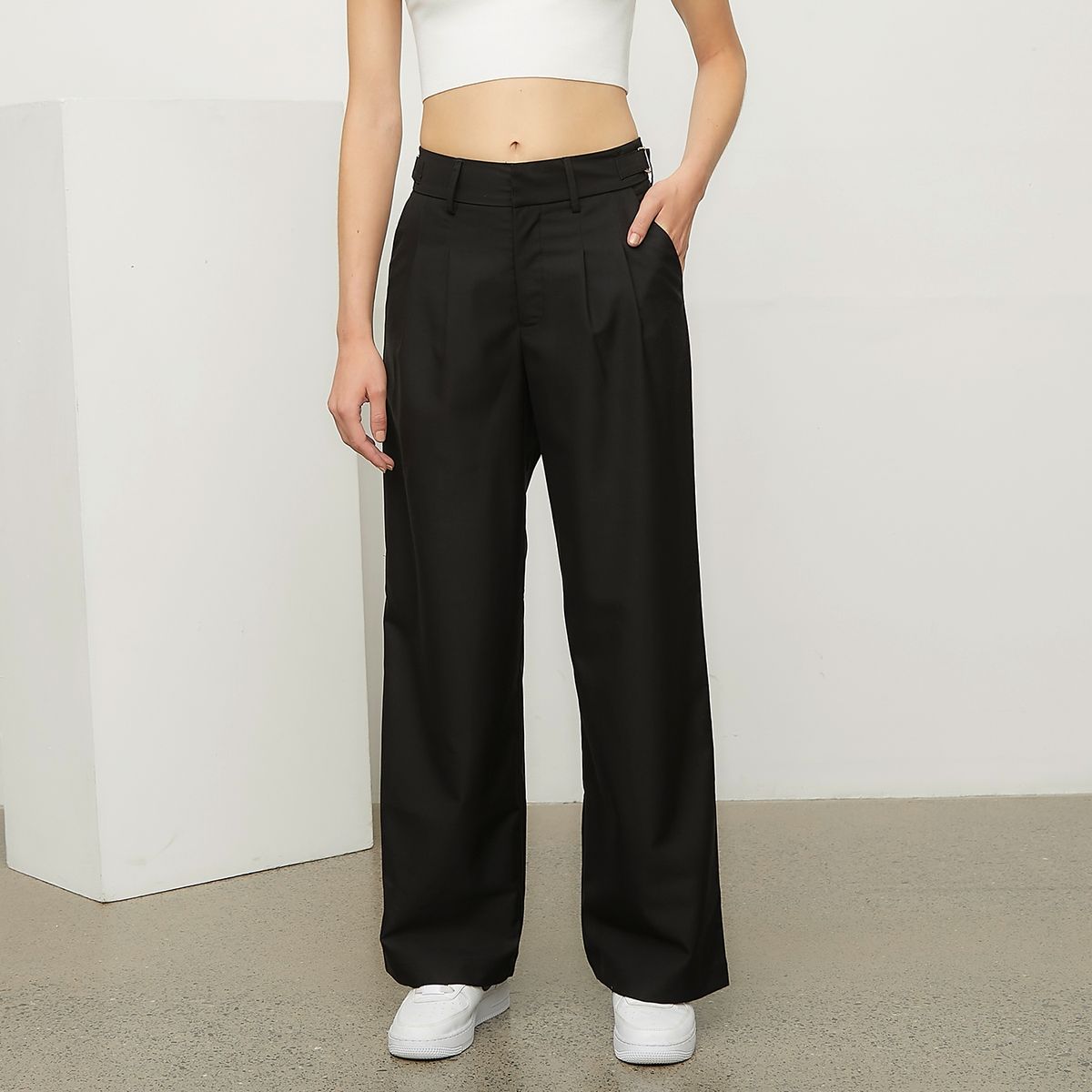 SYBILLA - Pantalón Recto Tiro Medio Mujer Sybilla