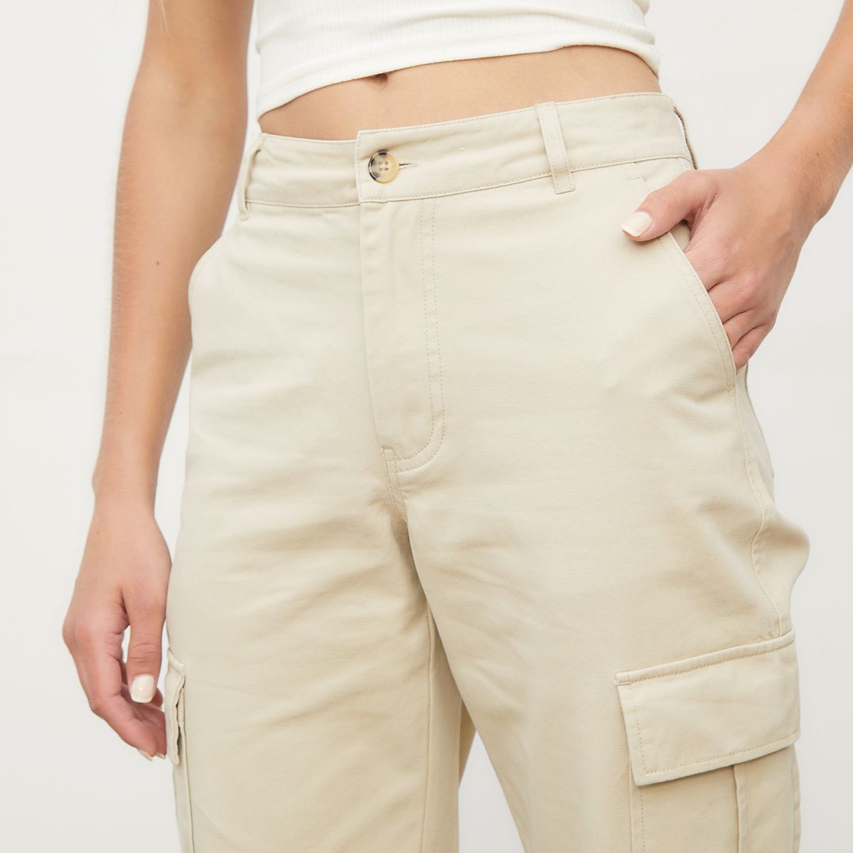 SYBILLA - Pantalón Cargo Tiro Alto Mujer Sybilla