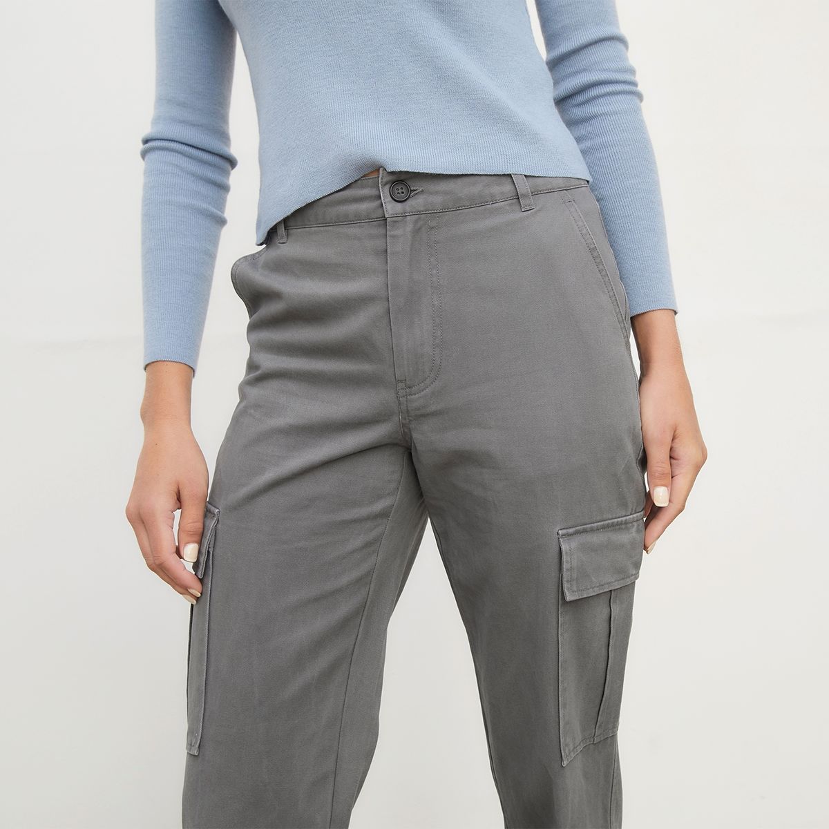 SYBILLA - Pantalón Cargo Tiro Alto Mujer Sybilla