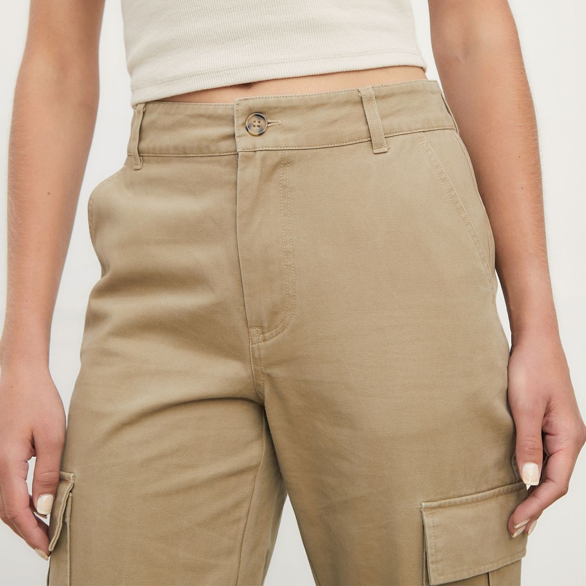 SYBILLA - Pantalón Cargo Tiro Alto Mujer Sybilla