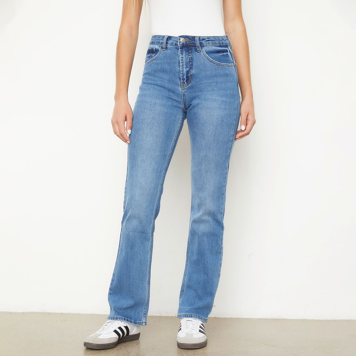 SYBILLA - Jeans Straight Tiro Alto Mujer Sybilla