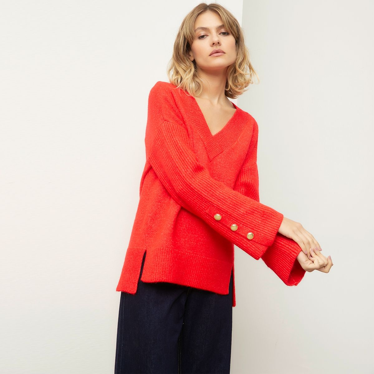 BASEMENT - Sweater Liso Manga Larga Mujer Basement