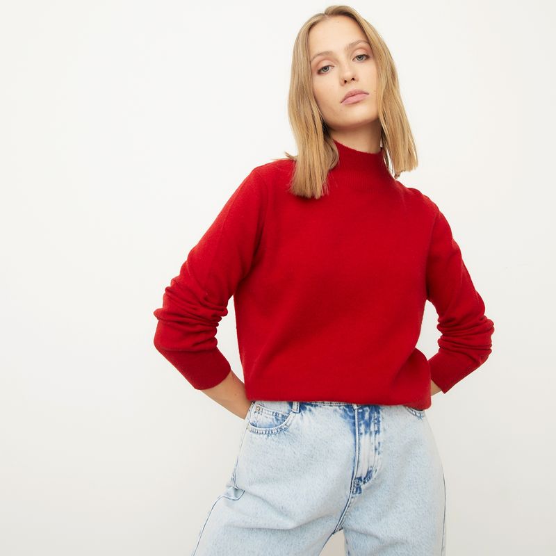 BASEMENT - Sweater Liso Manga Larga Mujer Basement
