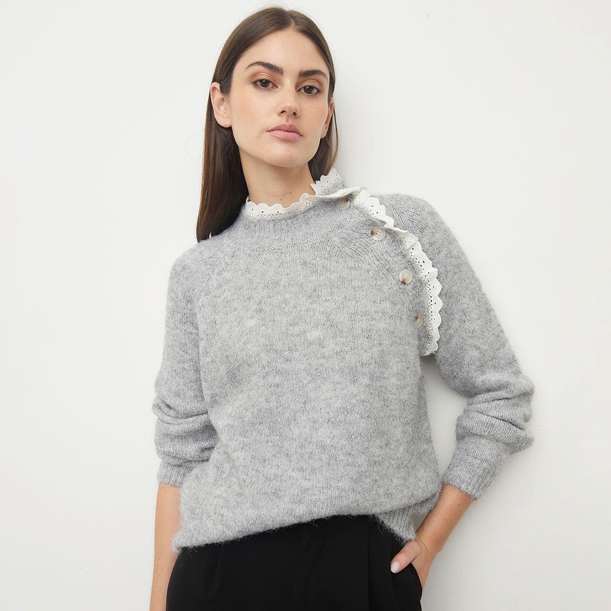 BASEMENT - Sweater Manga Larga  Mujer Basement