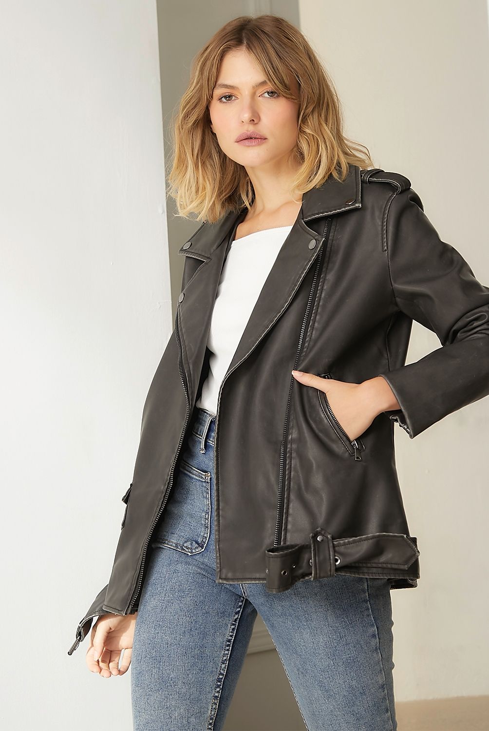 BASEMENT - Chaqueta Biker Mujer Basement