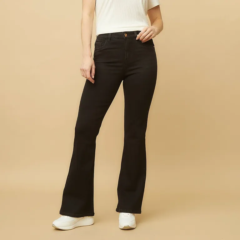 Jeans Flare Tiro Alto Mujer